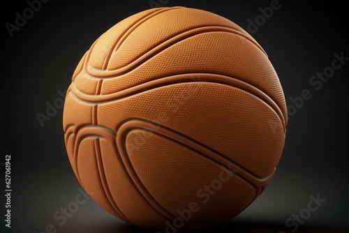 Front view blank rubber basketball ball model. Generative AI © Yara