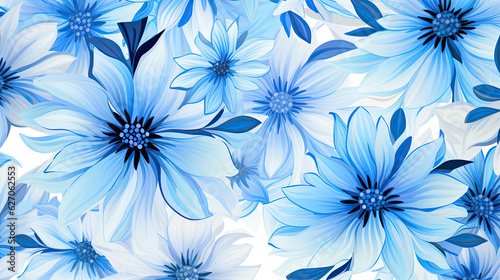 Abstract blue flower pattern