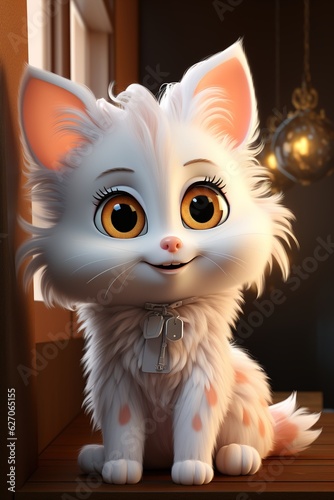 cute kitten 3d character