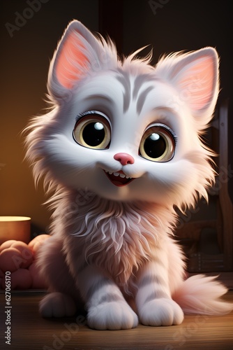 cute kitten 3d character