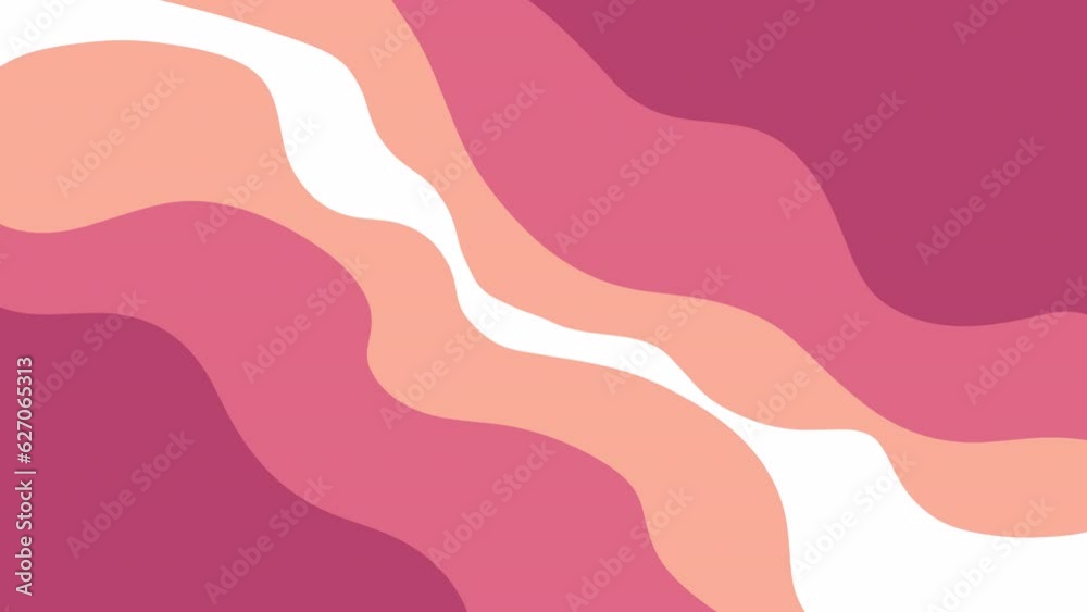 2D animation of pink waves on a white background. Pink ribbons moving, abstract flow. Continuous 4k stock video. 2D animation of pink waves on a white background. Pink ribbons moving, abstract flow. Continuous 4k stock video.