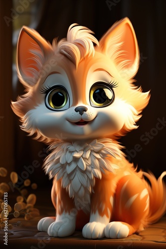 cute little animation kitten 