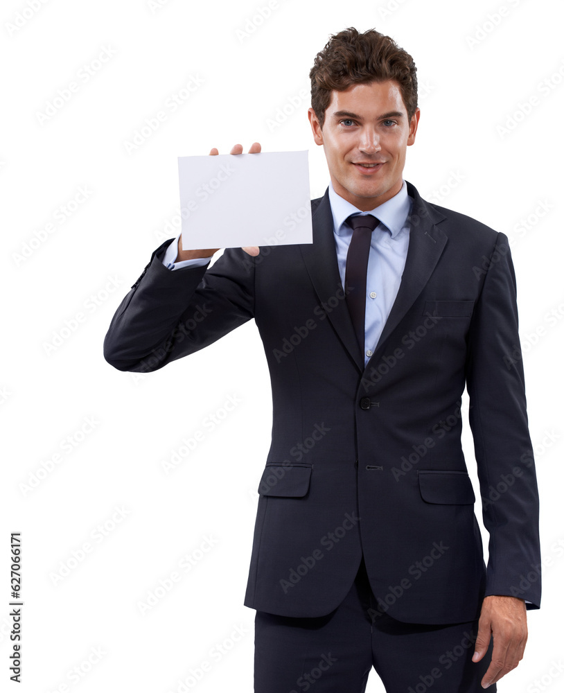 Something youll want to see...A young businessman holding a blank placard. Something youll want to see...A young businessman holding a blank placard.