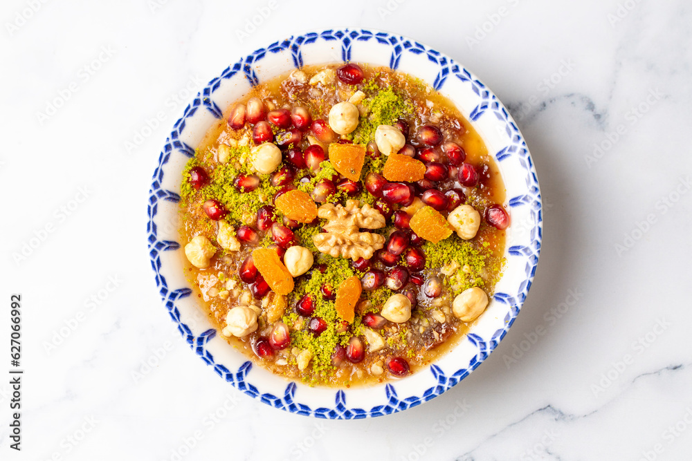 Traditional delicious Turkish dessert; Ashura (Asure)