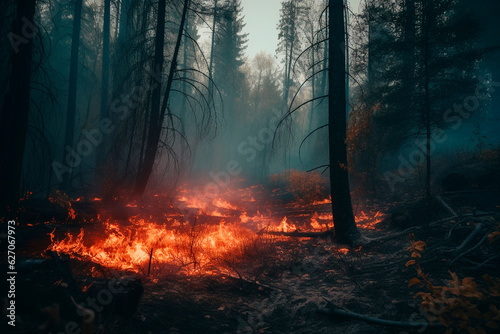 Forest fire. Generative AI