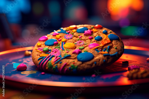 Cookies with colorful fillings. Generative AI