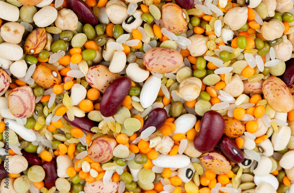 Dried foods; mixed legumes. isoleted on the white background Dried foods; mixed legumes. isoleted on the white background