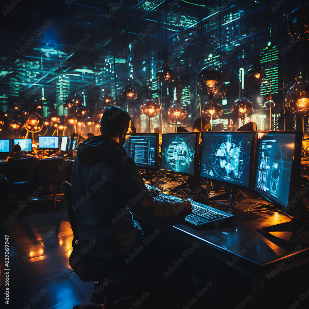 A hacker on the Internet picks up a security key. Safety system. Cyber security on the web. Banner. Generative AI A hacker on the Internet picks up a security key. Safety system. Cyber security on the web. Banner. Generative AI