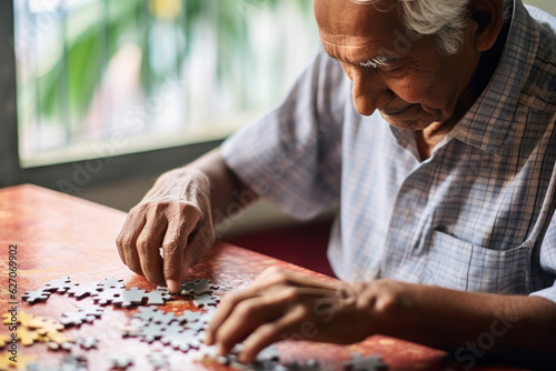 A senior citizen participating in mental health support activities. 