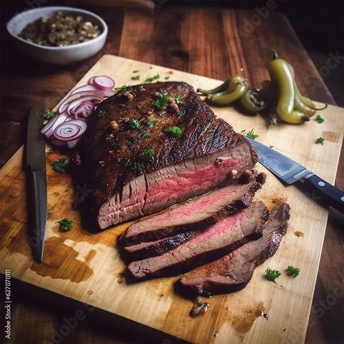 Very juicy yummy  steak image made by AI