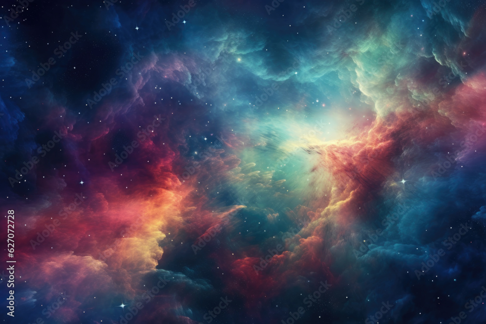 Colorful nebula background with stars