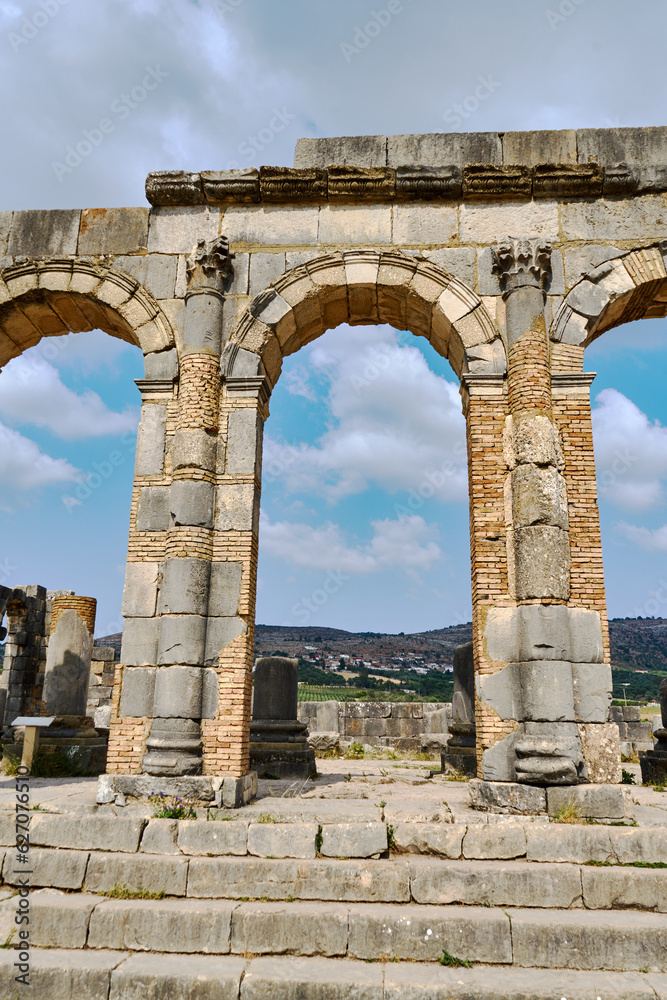 ruins of ancient roman forum in Volubilis