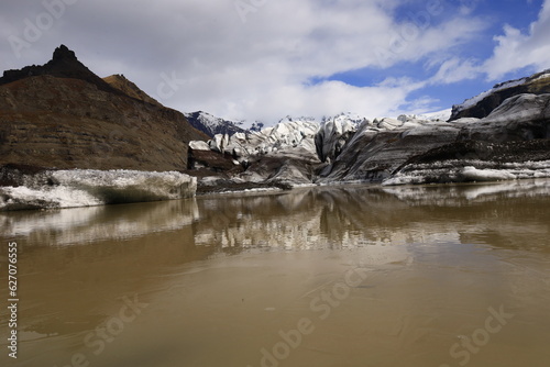 View of Sv  nafellsj  kull which is an Icelandic glacier constituting a glacial tongue of Vatnaj  kull located in the Skaftafell National Park  