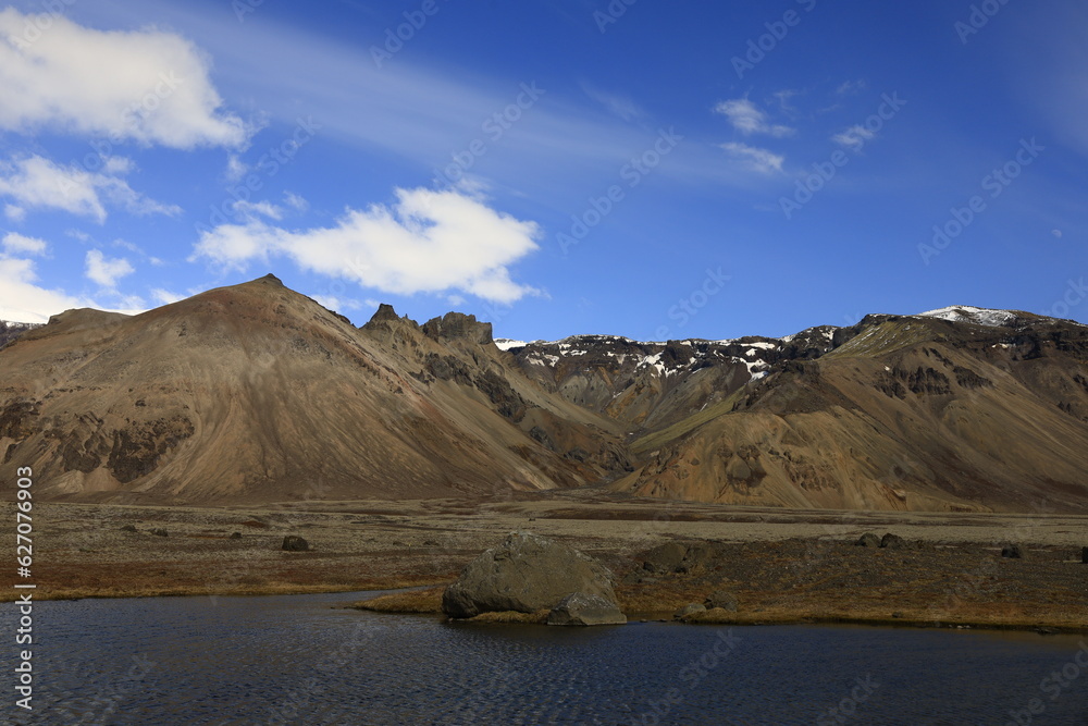 View on a mountain in the Skaftafell National Park was a national park, situated between Kirkjubæjarklaustur and Höfn in the south of Iceland