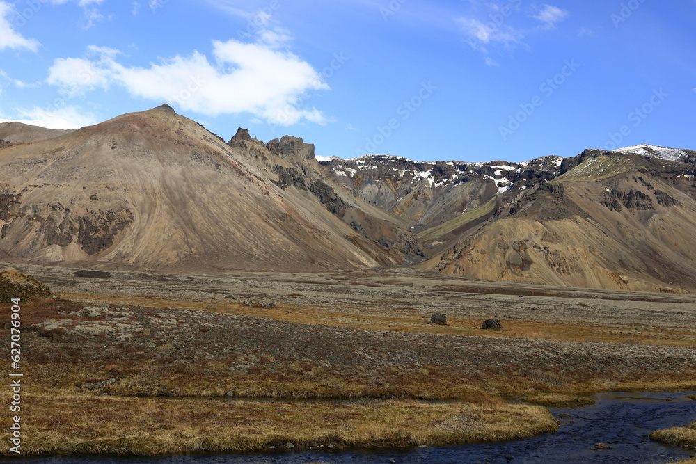 View on a mountain in the Skaftafell National Park was a national park, situated between Kirkjubæjarklaustur and Höfn in the south of Iceland