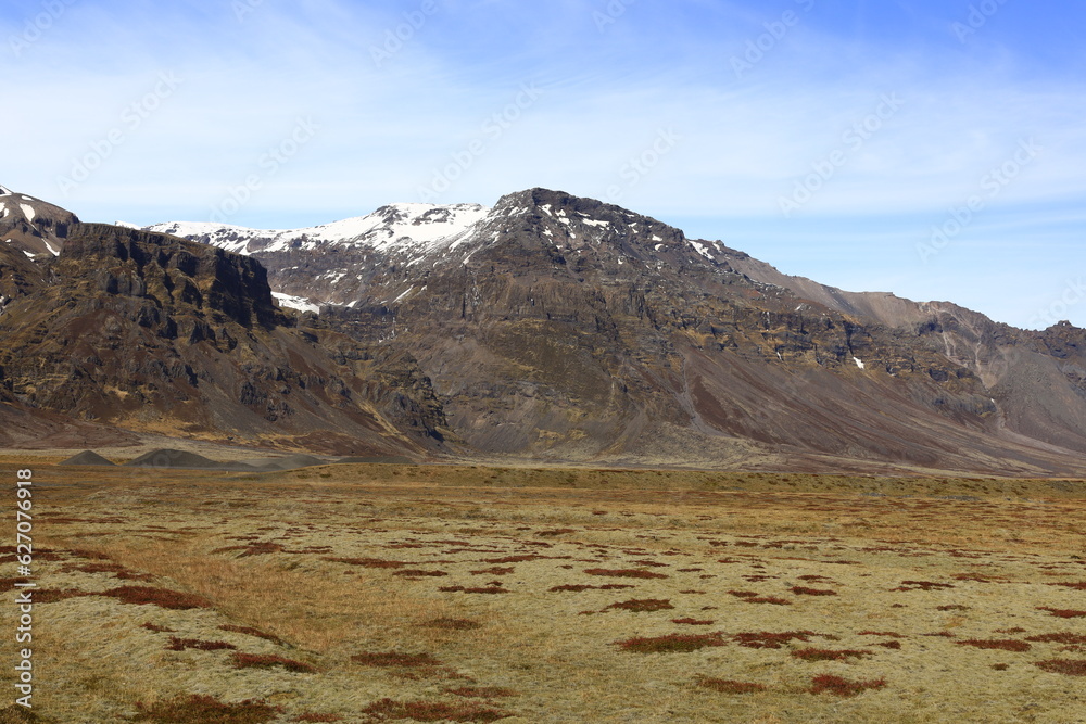 View on a mountain in the Skaftafell National Park was a national park, situated between Kirkjubæjarklaustur and Höfn in the south of Iceland