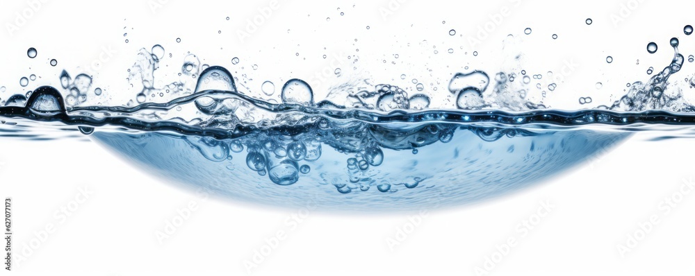Blue Waterline, Calm and Gentle Abstract wave of water on a White Background Blue Waterline, Calm and Gentle Abstract wave of water on a White Background