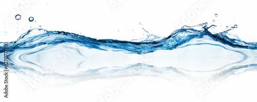 Blue Waterline, Calm and Gentle Abstract wave of water on a White Background