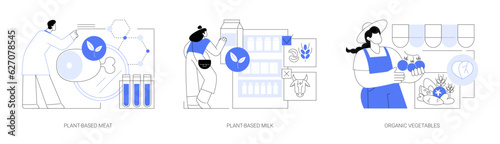 Sustainable food production abstract concept vector illustrations.