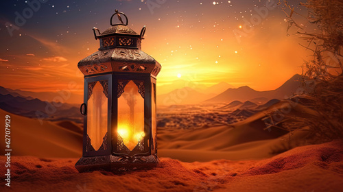 Eastern Arabic lantern on t...