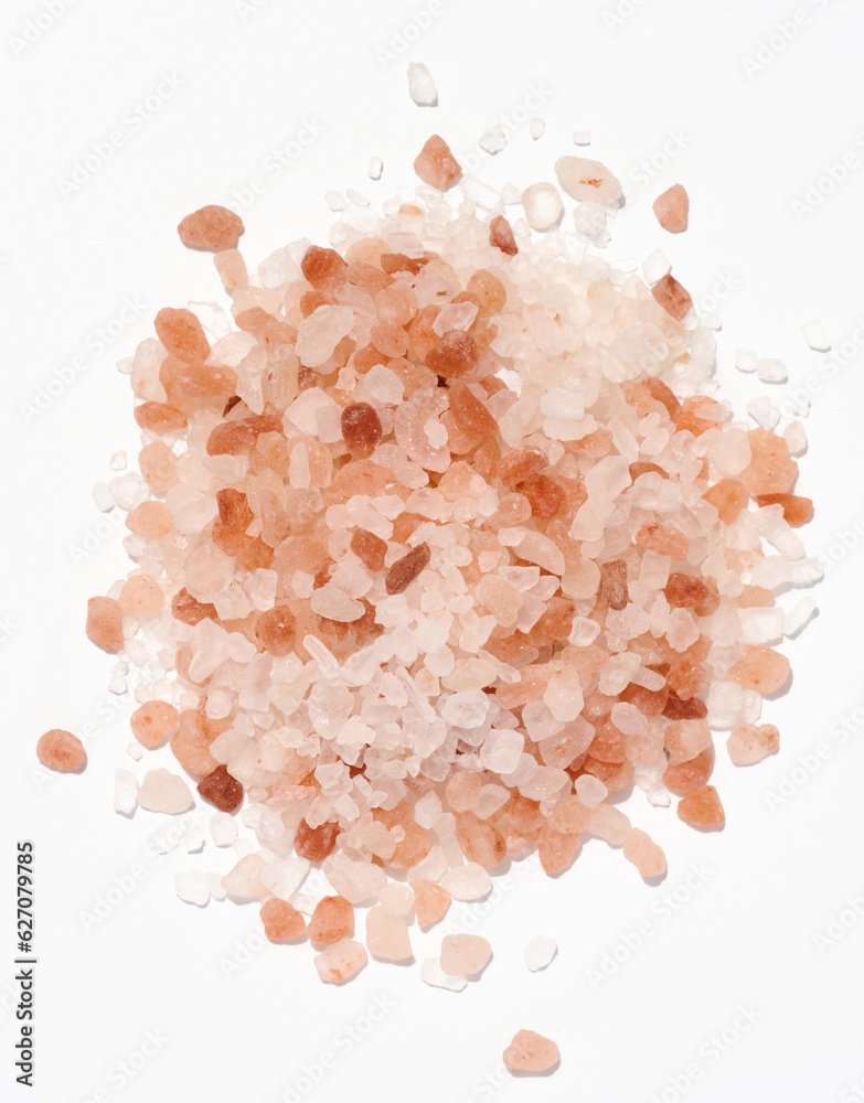 Pile of white and pink Himalayan salt, close up Pile of white and pink Himalayan salt, close up