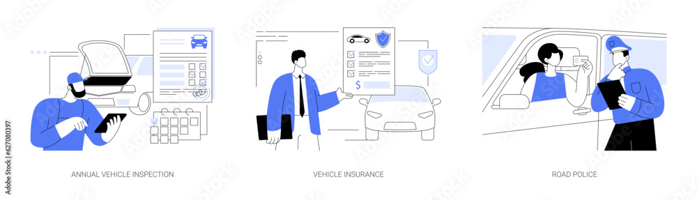 Personal transport maintenance abstract concept vector illustrations.