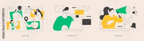 Company information abstract concept vector illustrations.