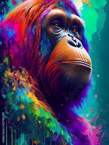 Colorful orangutan
