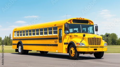 Long yellow school bus to get back to school