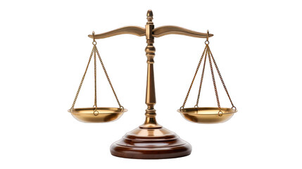 Fairness scales of justice isolated on white transparent background