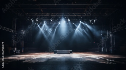 Empty stage with lightspots