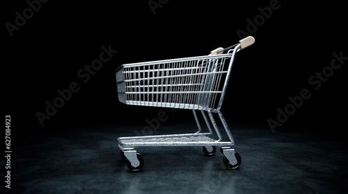 Shopping cart illustration, ecommerce and business concept. Generative AI