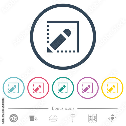 Edit shape flat color icons in round outlines