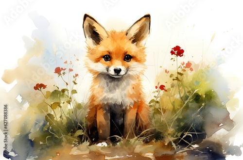 cute little fox, red fox, smiling fox