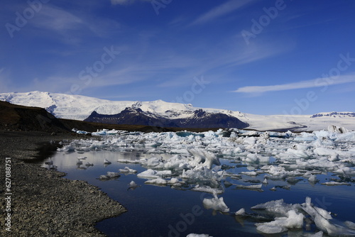 Jökulsárlón is a large glacial lake located in the south of the Vatnajökull glacier between the Vatnajökull National Park and the town of Höfn,appeared between 1934 and 1935 © clement