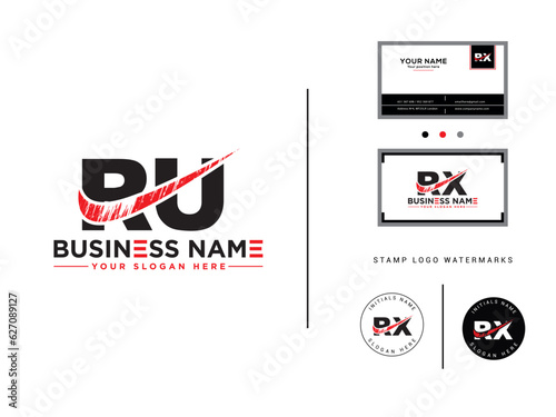 RU, Ru Royal Logo Brush Shape, Luxury Ru Logo Template For Shop