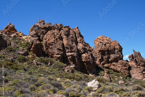 volcanic rocks of los Roques de Garcia in Parque Nacional del Teide on Tenerife island (Canary Islands, Spain) photo