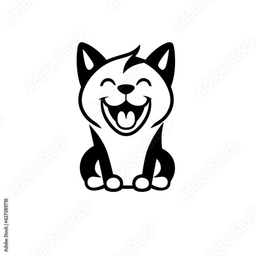 Simple husky dog illustration logo icon 