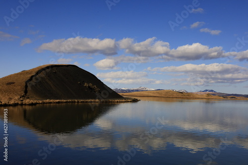 Mývatn is a shallow lake located in an area of active volcanism in northern Iceland, near the Krafla volcano © clement