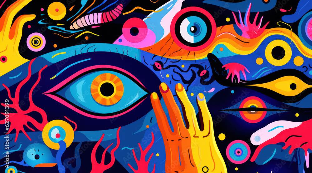 cartoon set of hand with eyes cartoon set of hand with eyes