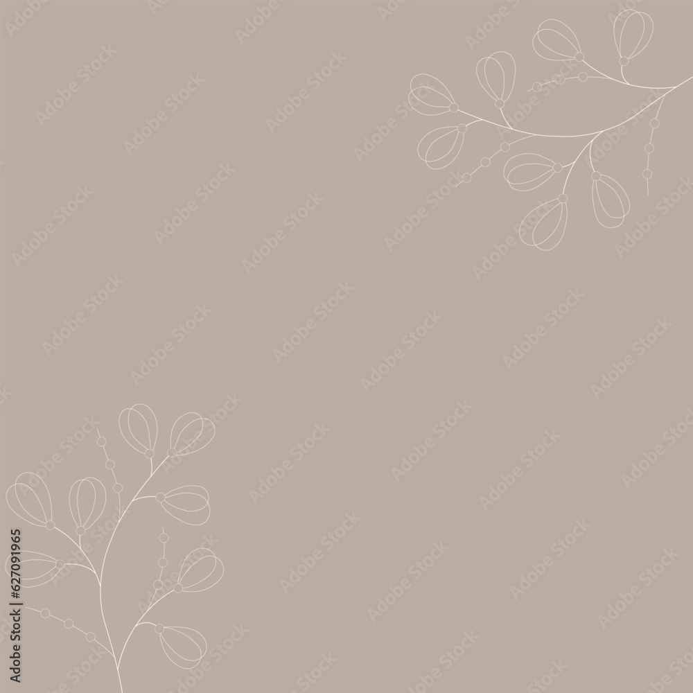 Abstract contour white branches
on a beige background. Banners.
aesthetic outline.
Great design for social media, cards, print.
Vector illustration.