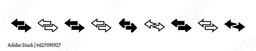 Set of transfer arrows vector icons. Swap, exchange, interchange symbol. Double arrows. photo