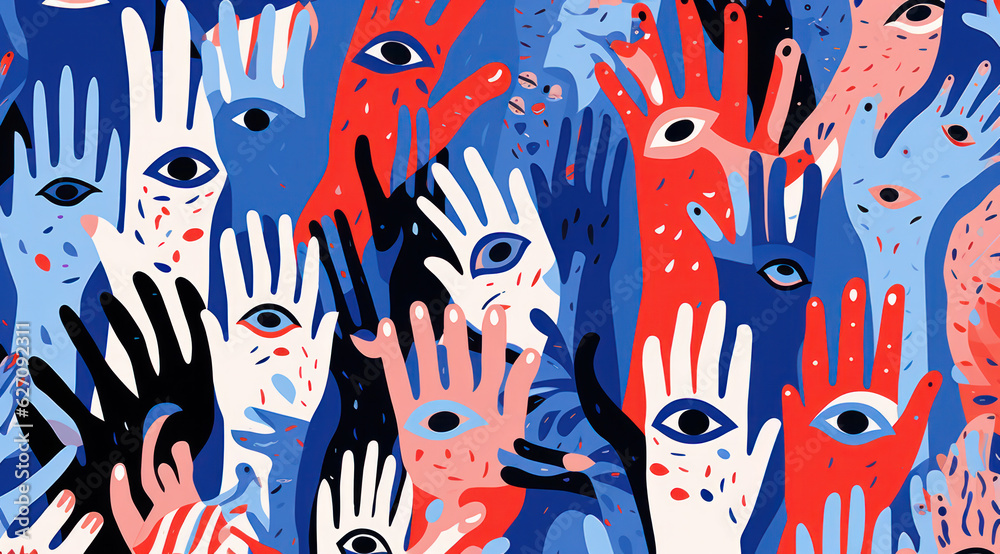 cartoon set of hand with eyes cartoon set of hand with eyes