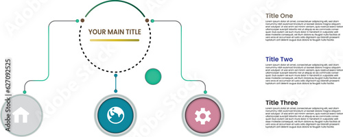 Flowchart with Three Elements Template stock illustration