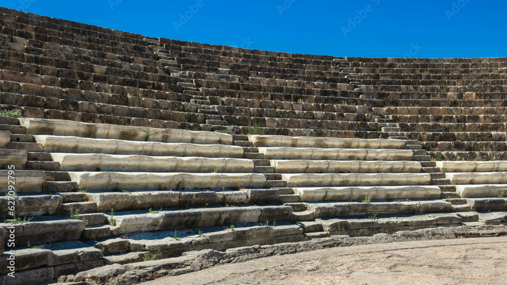 Stairs of the Roman theatre of Salamis in Cyprus, close up Stairs of the Roman theatre of Salamis in Cyprus, close up