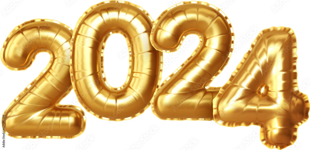 2024 Gold Balloons New Year 2024 Gold Balloons New Year