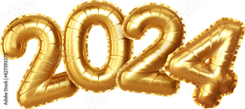 2024 Gold Balloons New Year