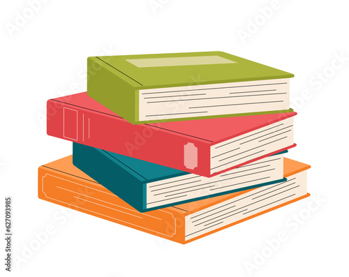 Stack of books sticker concept