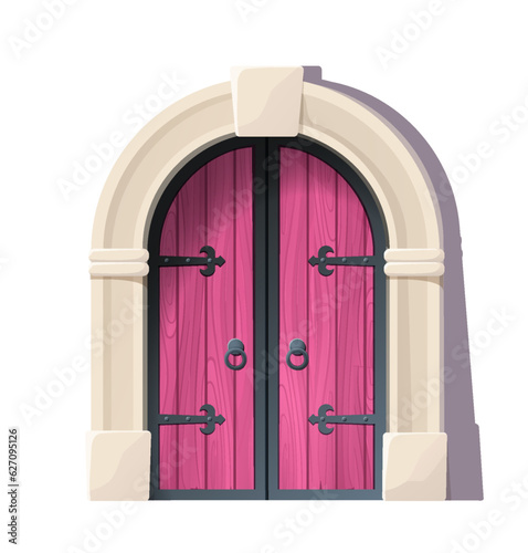 Castle pink wooden door concept