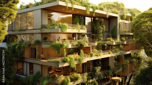 A sustainable building with a commitment to eco-friendly design. AI generated